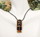 Egyptian Ankh Cartouche Pendant Medallion Pewter Necklace Accessory Jewelry