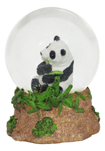 Ebros Giant Panda Bear Eating Bamboo Water Globe Collectible 6.25" Tall Decor - Ebros Gift