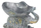 Ebros Grey Mosaic Design Elephant Laying Down With Trunk Up Holding Bowl Decor
