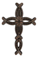 11.5"H Rustic Western Horseshoes Ichthys Christian Wall Cross Decor Plaque