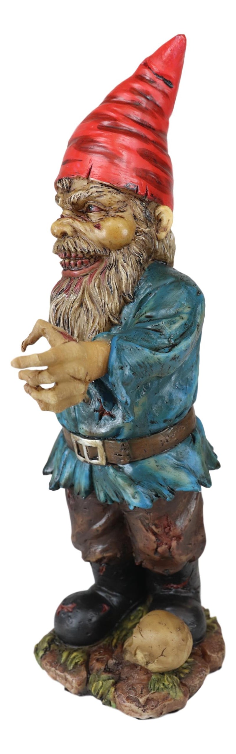Walking Dead Standing Zombie Gnome With Severed Hand Garden Statue 11.5" High