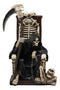 Ebros The Dark Lord Grim Reaper Seated On Skeletons And Skulls Throne Statue 11"Tall
