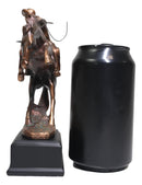 Ebros Rustic Western Rodeo Cowboy W/ Rearing Horse Bronze Electroplated Figurine