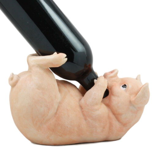 Babe Farm Pink Pig Wine Holder Decor Statue Whimsical Practical Pig Wine Caddy