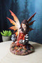 Ebros Fantasy Autumn Forest Tribal Fairy In Orange Gown With Owlet Owl Figurine Decor