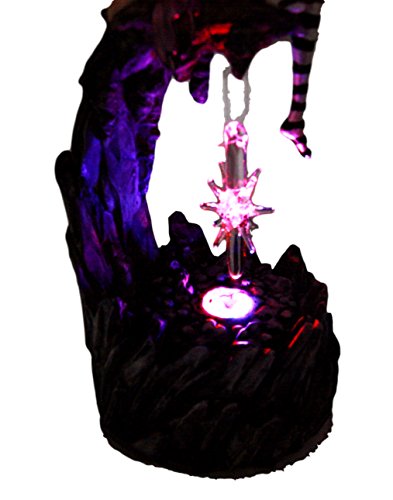 Ebros Gift Beautiful Jester Fairy Magenta On Cave Ledge With Crystal LED Night Light Figurine