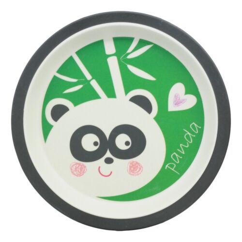 Ebros Panda 5 Piece Organic Bamboo Dinnerware Set For Kids Children Toddler Baby