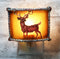 Rustic Western Stag Deer Elk Antlers Faux Birchwood Wall Plug In Night Lights