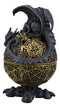 Ebros Gift Rocky Stone Dragon Perching On Celtic Knotwork Atlas Golden Egg With Claw Feet Base Decorative Jewelry Box Figurine 8.25" High Fantasy Myths Legends Dungeons And Dragons Statue