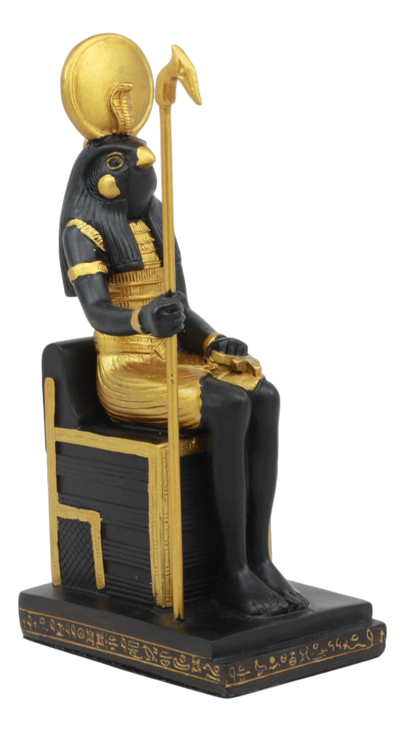 Ebros Classical Egyptian Gods and Goddesses Seated On Throne Statue Gods of Egypt Ruler of Mankind Decorative Figurine … (Horus God of The Sky)