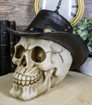 Western Cowboy Rodeo Skull Statue 6.75"Long Day Of The Dead Skull Figurine