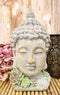 Ebros Shakyamuni Buddha Gautama Ushnisha Head with Floral Succulents Statue 14.75" Tall in Aged Rustic Faux Wood Finish Amitabha Buddhism Bodhisattva Figurine Feng Shui Zen Altar Decoration