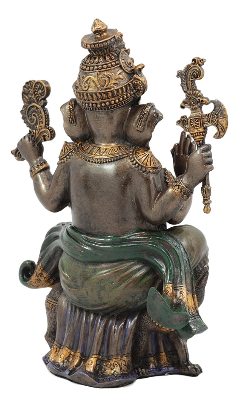 Ebros Hindu Lord Ganesha Sitting On Throne Statue Elephant God Hoysala Empire Ganapati