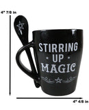 Witchcraft Wicca Stirring Up Magic Pentagram Star Tea Coffee Mug And Spoon Set