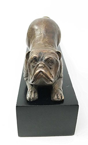 Ebros Brass Made Crouching Muscular Bulldog Door Stop Stopper Wedge Home Decor