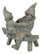 Family Bonding Papa Gnome With Baby Gnome Sitting On Wooden Stool Garden Statue