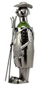 Ebros Old Rural Country Farmer With Shovel & Pitchfork Wine Holder Steel Metal Decor