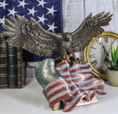 Wings Of Glory Bald Eagle Clutching Star Spangled Banner American Flag Figurine