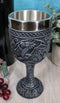 Set of 4 Medieval Dragon Wine Goblet Chalice Resin Body Stainless Steel Faux Stone