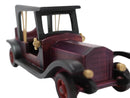 Hand Made Wood Retro Antique Style Purple Model T Sedan Car Wine Holder Figurine