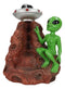 UFO Green Roswell Alien With Flying Saucer Spaceship Backflow Incense Burner