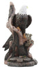 Ebros Wildlife Habitat Bald Eagle Family In Nest Statue 12"H Eagle Mate With Nestlings