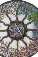 Four Seasons Dendritic Tree Wheel of Life with Pentagram Star Wall Decor Plaque