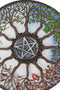 Four Seasons Dendritic Tree Wheel of Life with Pentagram Star Wall Decor Plaque