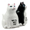 Ebros Black And White Cute Fluffy Cats Salt & Pepper Shakers Magnetic Set 3.25"H