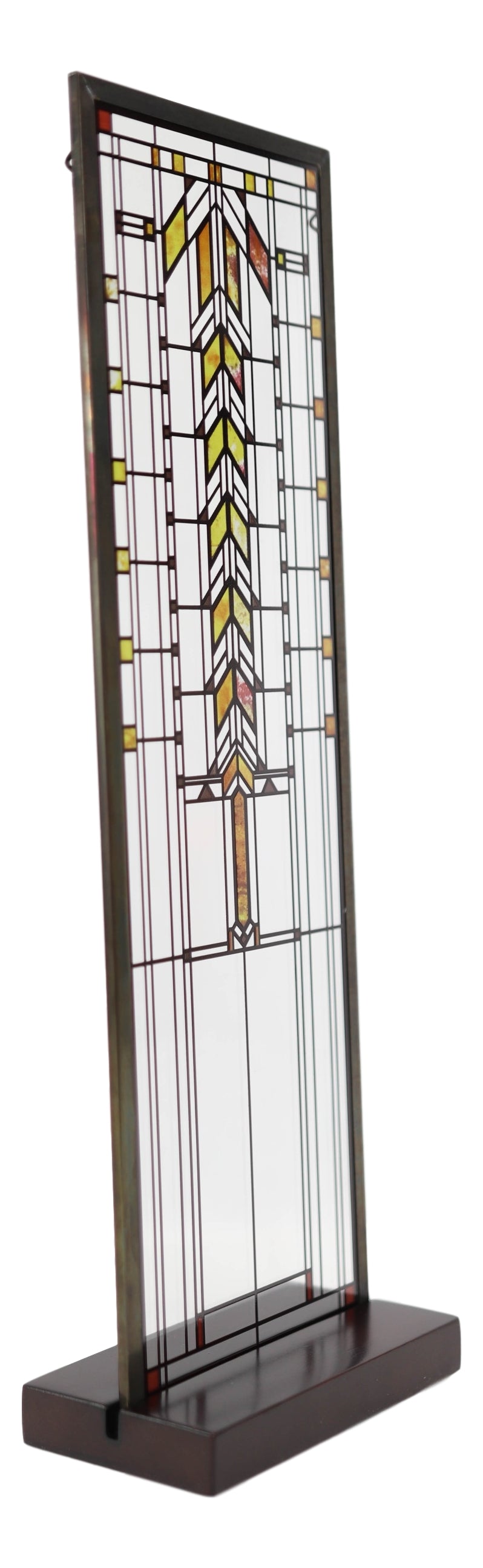 Frank Lloyd Wright Barton House Buffet Door Stained Glass Wall Or Desktop Plaque - Ebros Gift