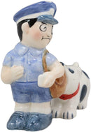 Ebros Ceramic Postman With Mail Thief Tramp Dog Salt And Pepper Shakers Magnetic