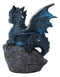 Ebros Gift Adorable Quartzite Blue Baby Dragon On Fossil Cove Figurine 5"H