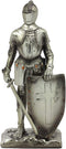 Ebros Holy Roman Empire Crusader Knight with Sword and Shield On Guard Statue 7" Tall