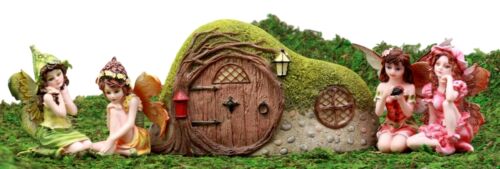 Ebros Gift Enchanted Fairy Garden Miniatures Starter Kit Cottage House with Mini Fairy Figurines Do It Yourself Ideas for Your Home (Withered Tree Hill House Kit)
