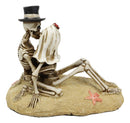 Ebros Love Never Dies Shipwrecked Castaway Wedding Skeleton Hot Couple Making Out by The Beach Statue 5.25" Long Day of The Dead Decorative Valentine Skeleton Lovers Kissing Figurine
