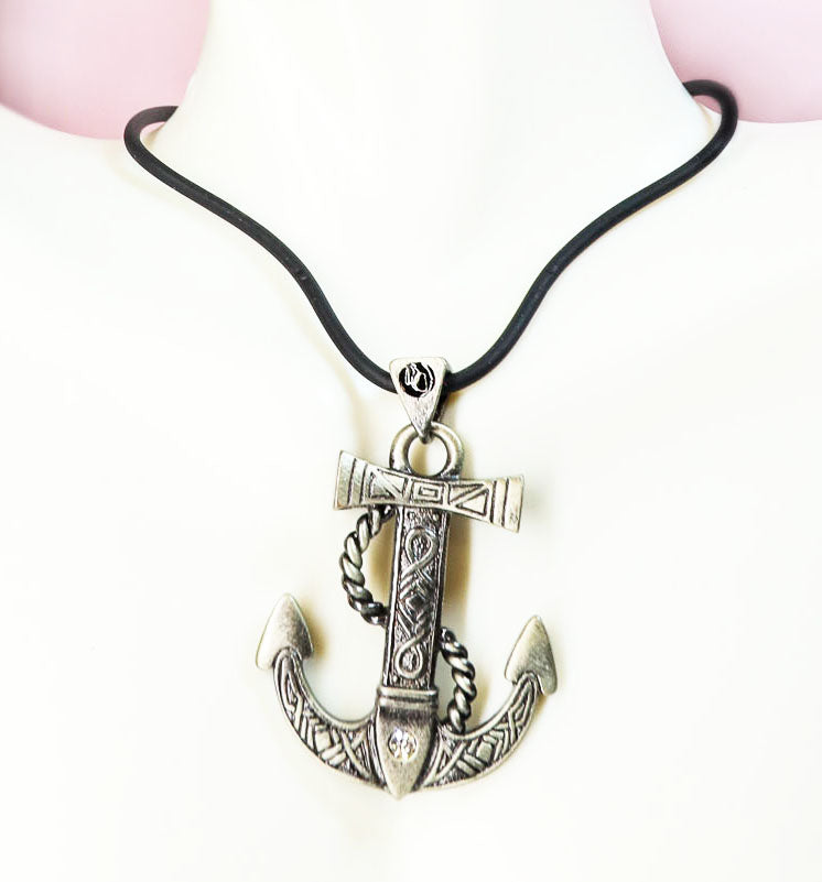 Ebros Celtic Tribal Tattoo Nautical Ship Anchor Pendant Pewter Jewelry Accessory