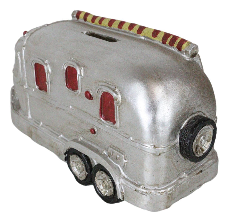 Western Vintage Country Silver Camper Caravan RV Money Coin Piggy Savings Bank