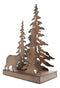 Ebros Metal Art Rustic Forest Black Bear By Pine Trees Night Light Lamp Sculpture