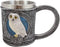 Ebros Dazed Snow White Owl With Celtic Tribal Tattoo Drinking Mug Cup 6"W