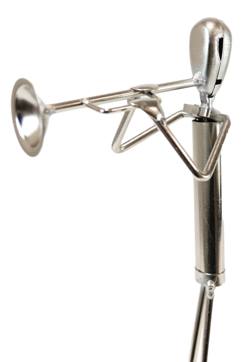 Decorative Hand Made Recycled Metal Trumpet Instrument Player Musician Statue