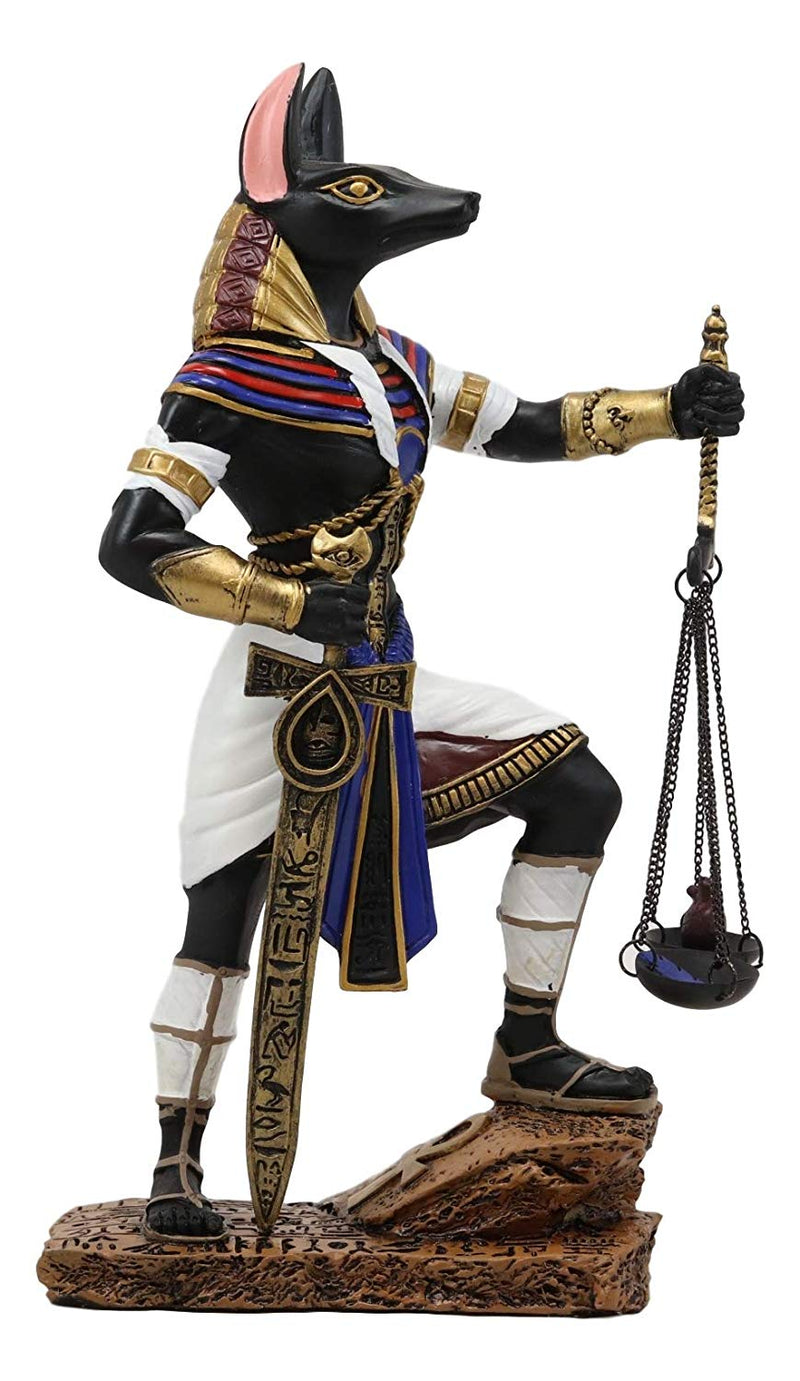Ebros God Anubis with Scales of Justice and Sword of Judgement Figurine 10" Tall
