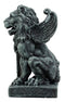 Ebros Stoic Notre Dame Shield Bearer Lion Heart Gargoyle On Pedestal Figurine 6"H