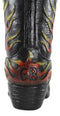 Western Flames Crossbones Skull Poker Cards Cowboy Boot Vase Planter Figurine