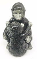 Jungle Gorilla Mother And Infant Ape Embracing Ceramic Salt Pepper Shaker Set