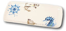 Nautical Marine Blue White Seahorse Helm Shell Ceramic Platter Plate Pack Of 2