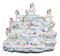 Ebros Magical Clear Blue Sky Clouds Terrace Castle Display Stand Figurine with 12 Miniature Rainbow Unicorns with Golden Horns Decorative Fairy Garden Accent Centerpiece Set