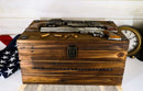 Large Western Six Shooter Pistol Guns Ammo Bullets Decorative Wooden Box 15"L