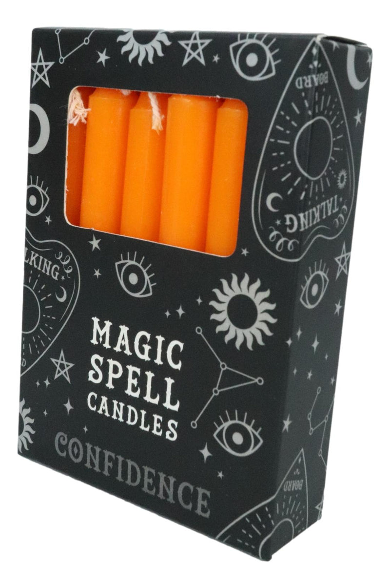 Orange Confidence Pack of 12 Wicca Occult Witch Ritual Spell Chime Candles