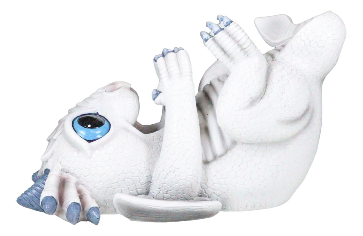 Fantasy Frozen Frostbite Ice Snow White Baby Dragon Hatchling Wine Bottle Holder