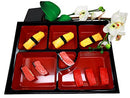 Ebros Japanese 6 Compartments Restaurant Bento Box Plastic Serving Platter